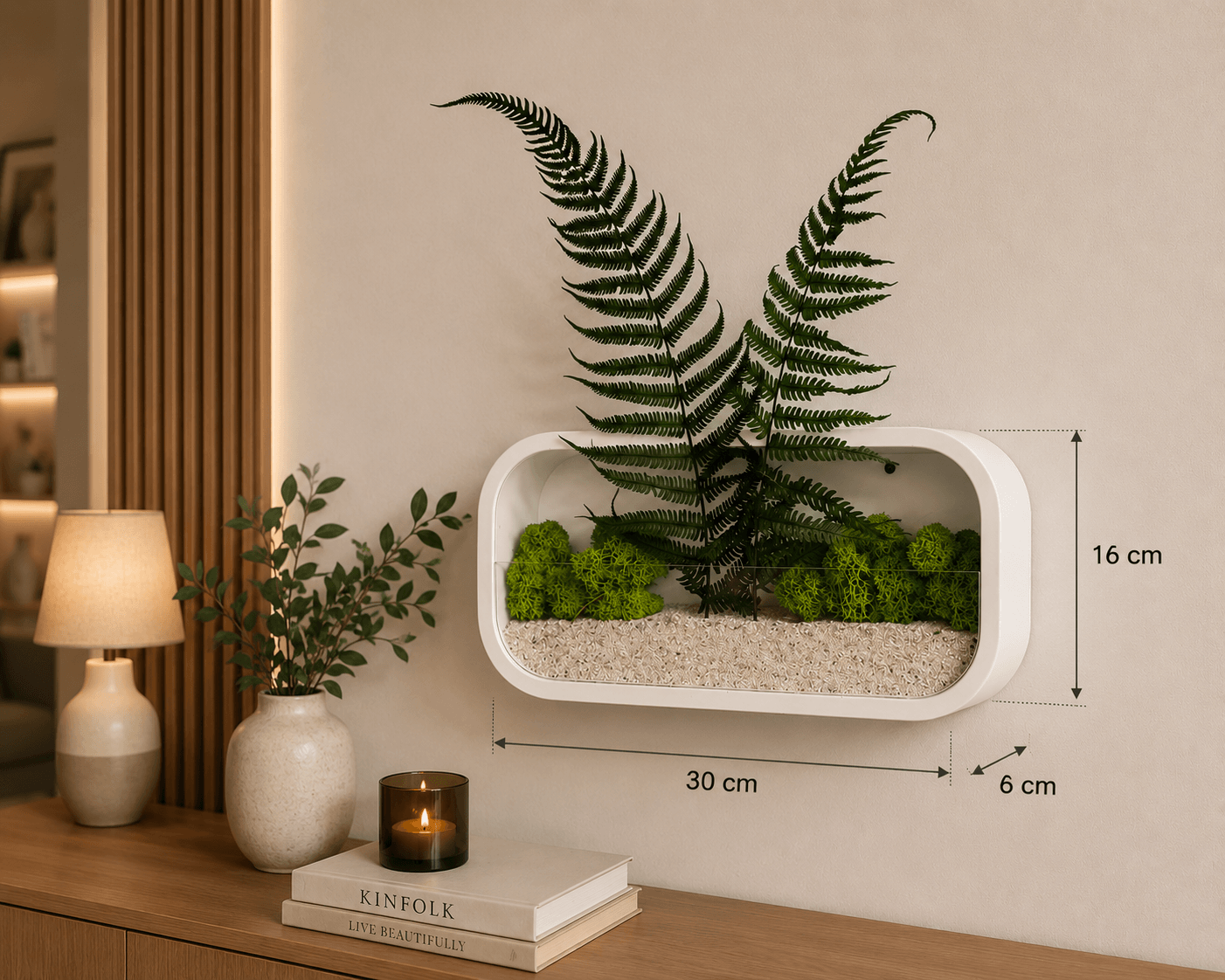 Jardinieră decorativă de perete | Alba