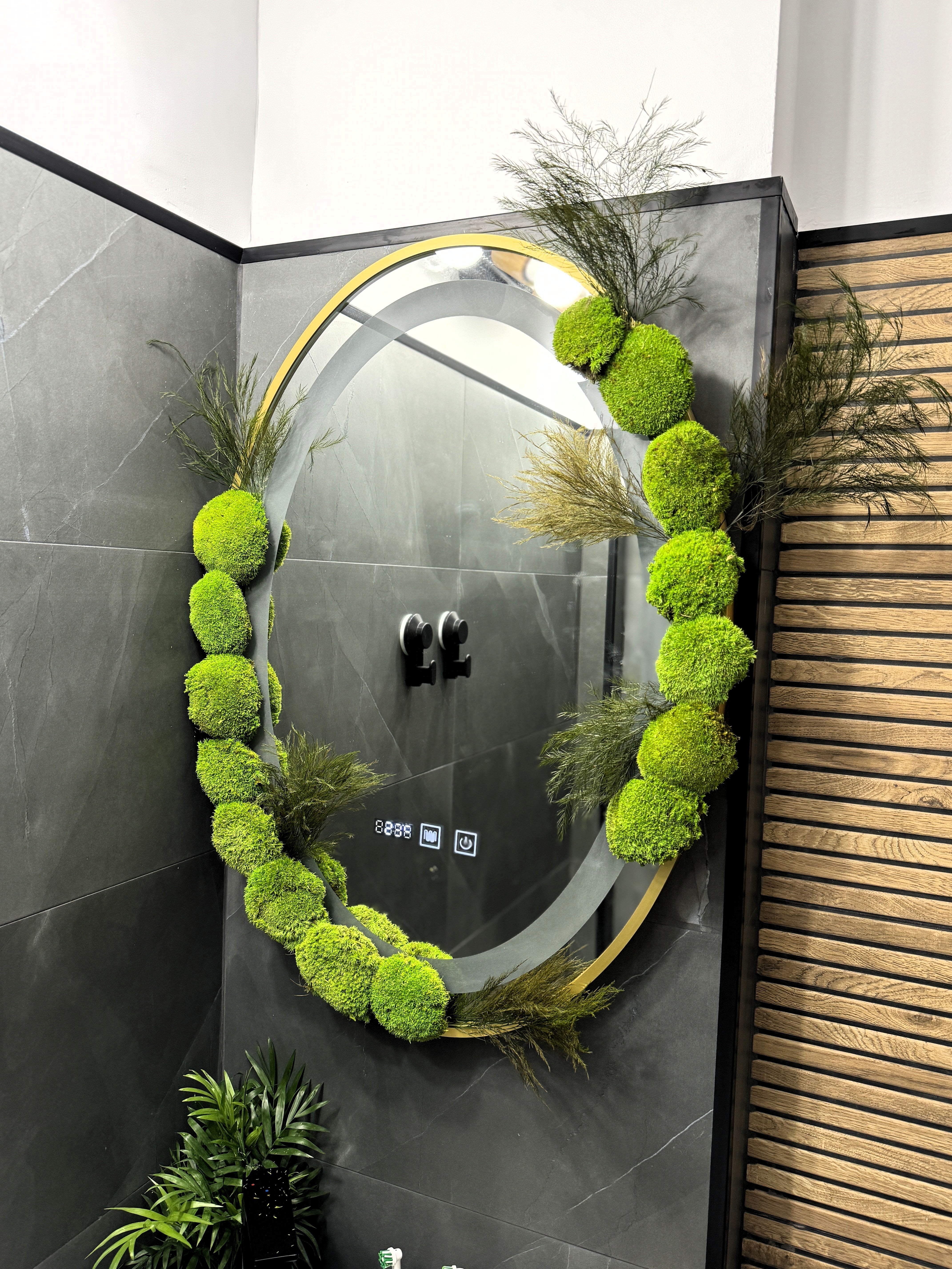 🌿 Oglindă decorativă cu muschi stabilizați – Design Personalizabil 🌿