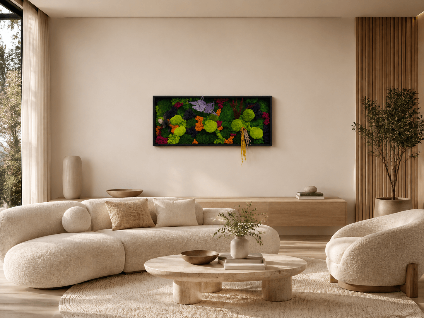 Tablou licheni „Poienița Zânelor” | tablou natural 100 × 50 cm