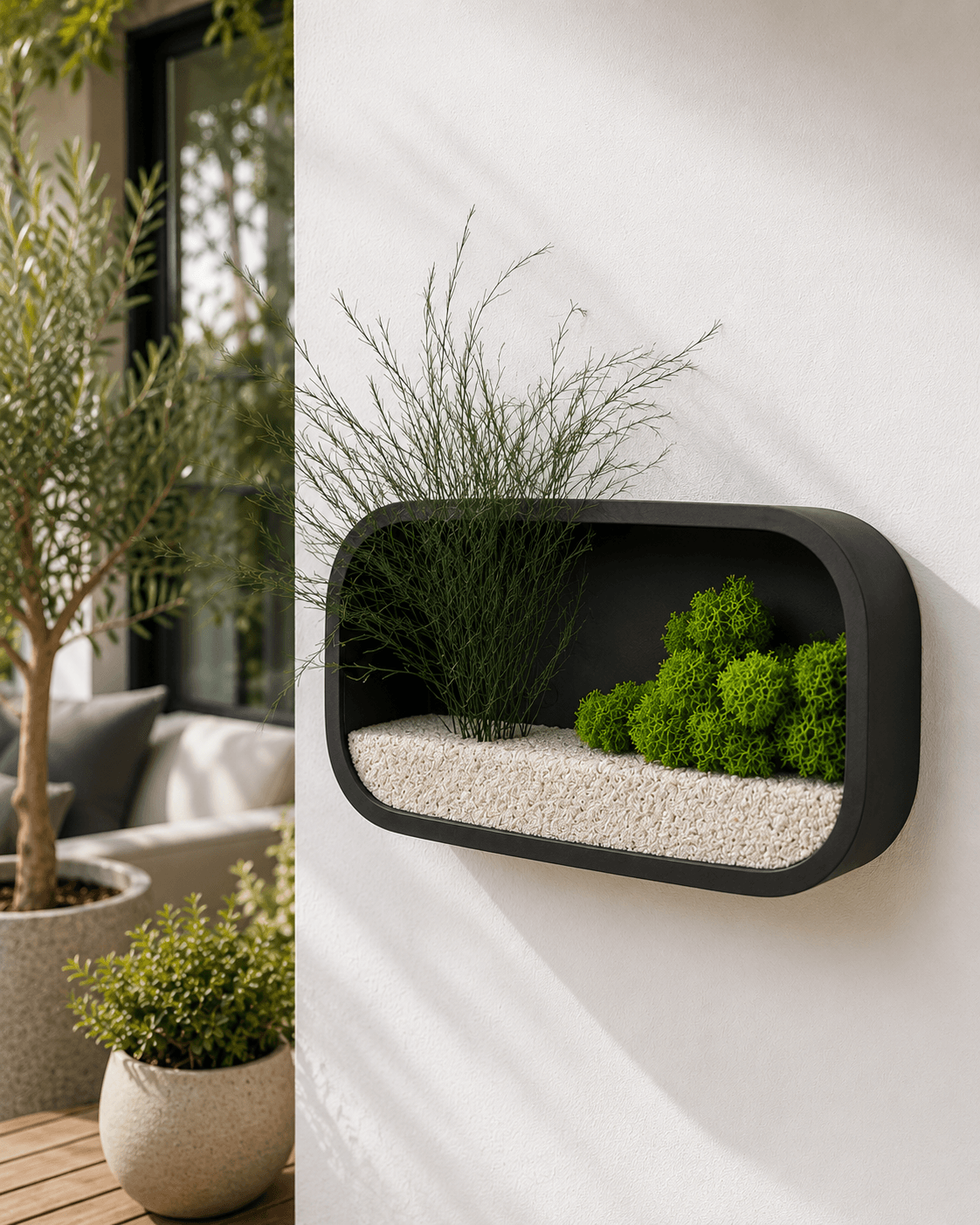 Jardinieră decorativă de perete | Neagra