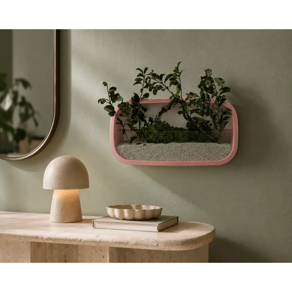 Jardinieră decorativă de perete dreptunghiulară - Pink