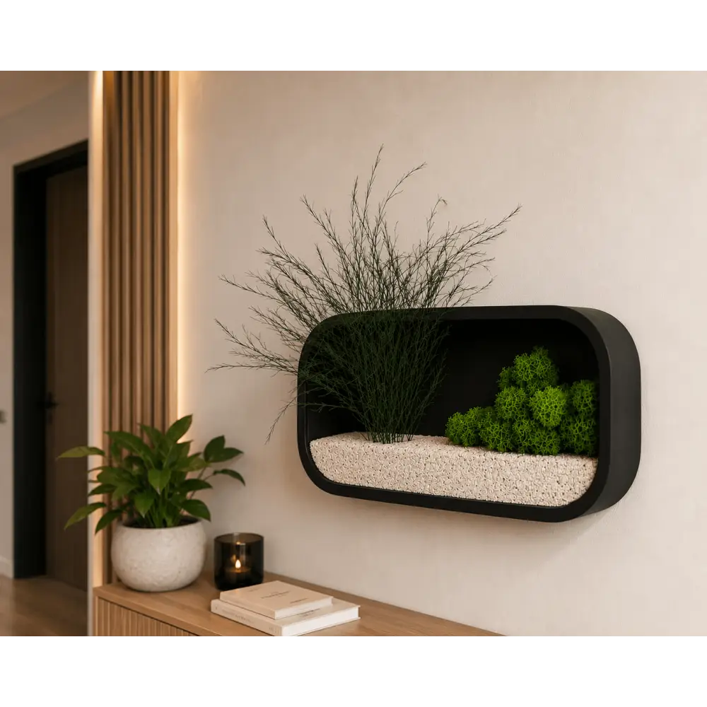 Jardinieră decorativă de perete | Neagra