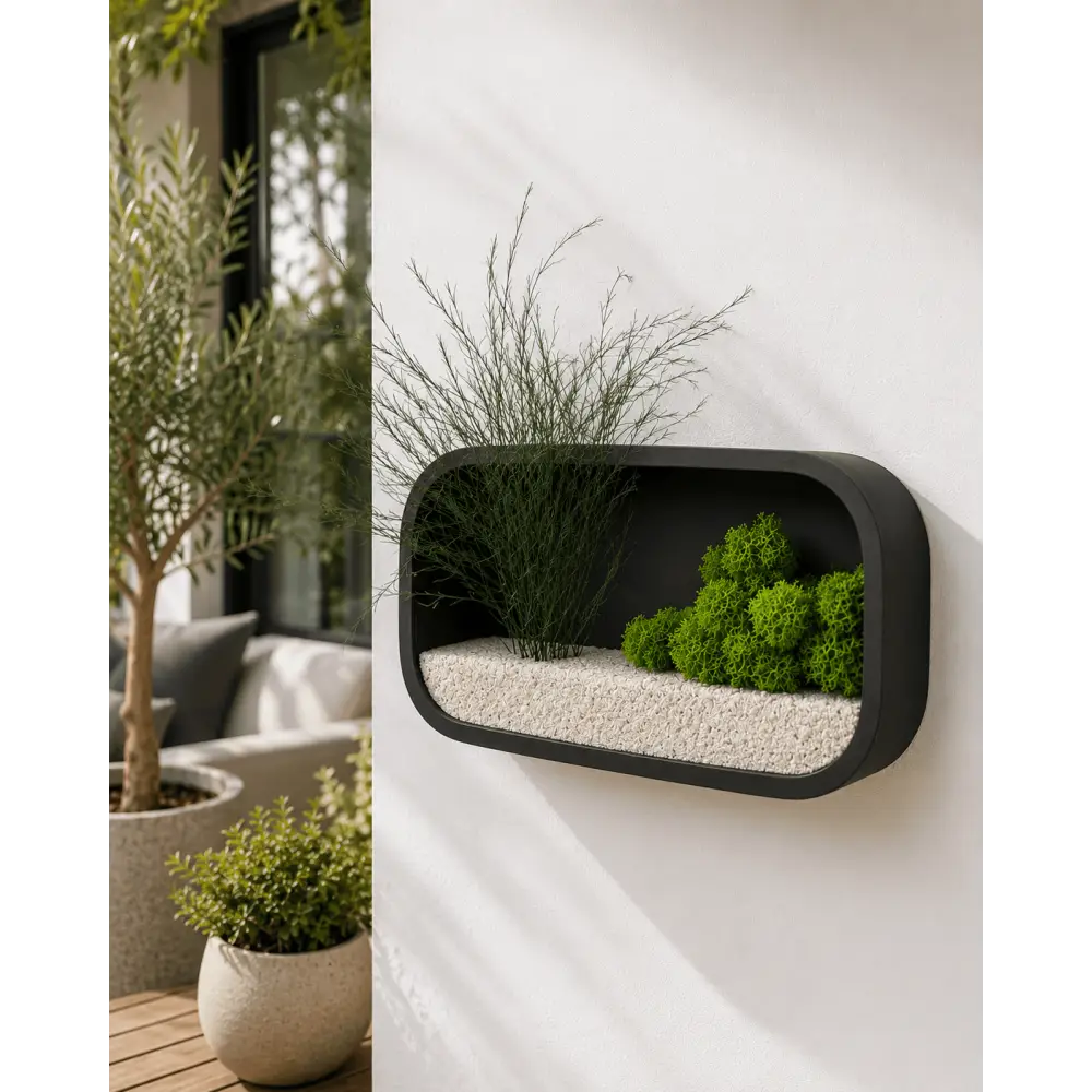 Jardinieră decorativă de perete | Neagra