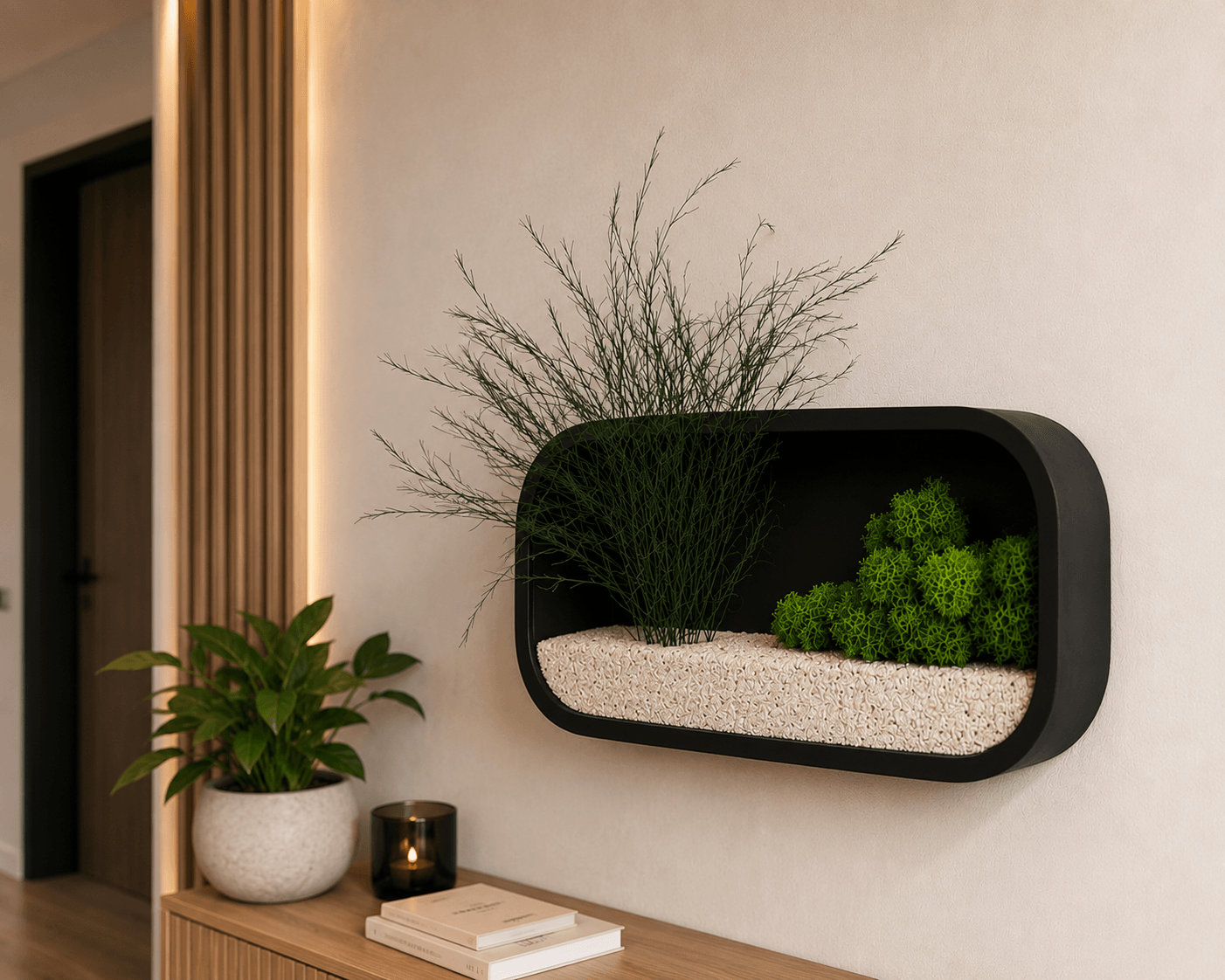 Jardinieră decorativă de perete | Neagra