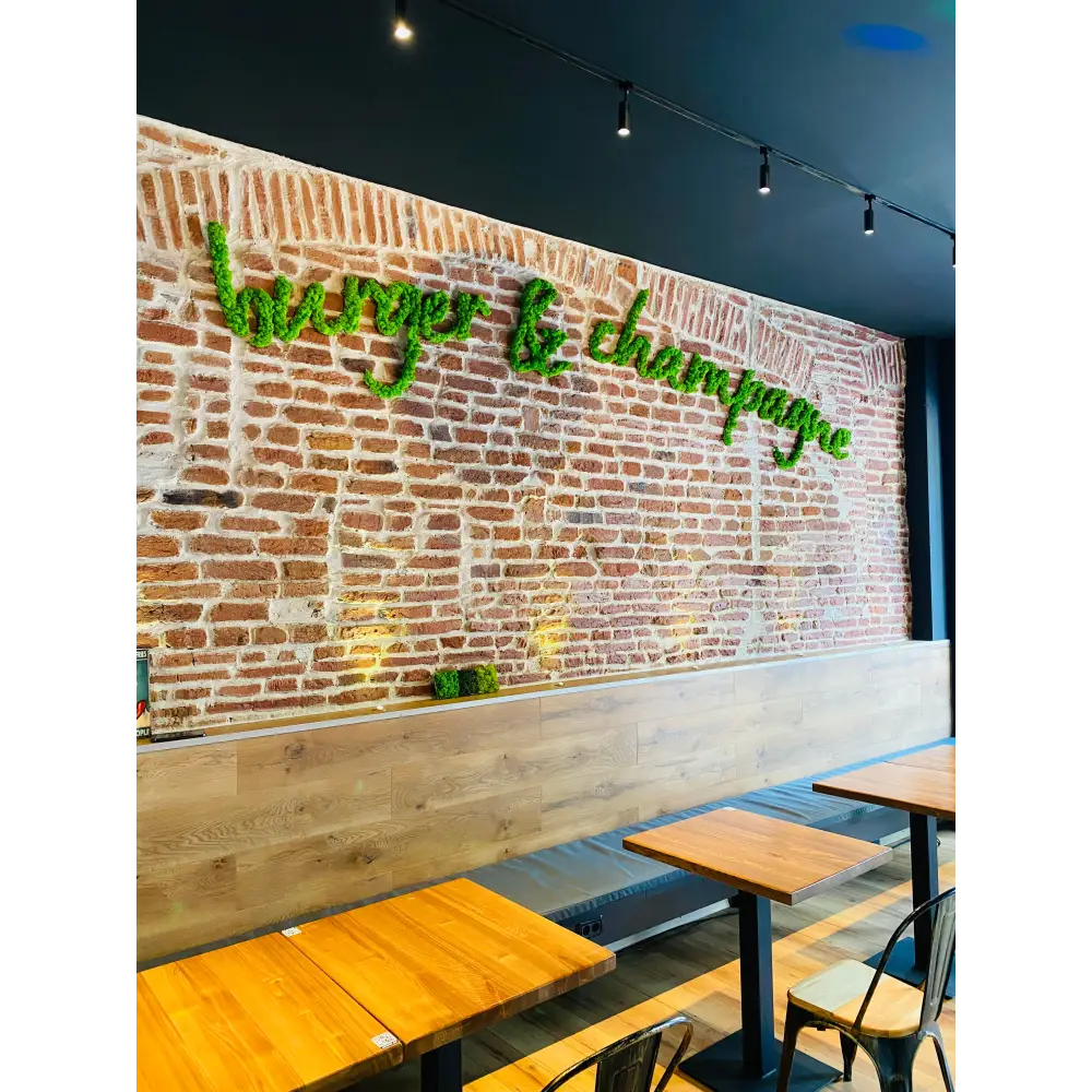 Litere volumetrice din licheni stabilizați-burger & champagne