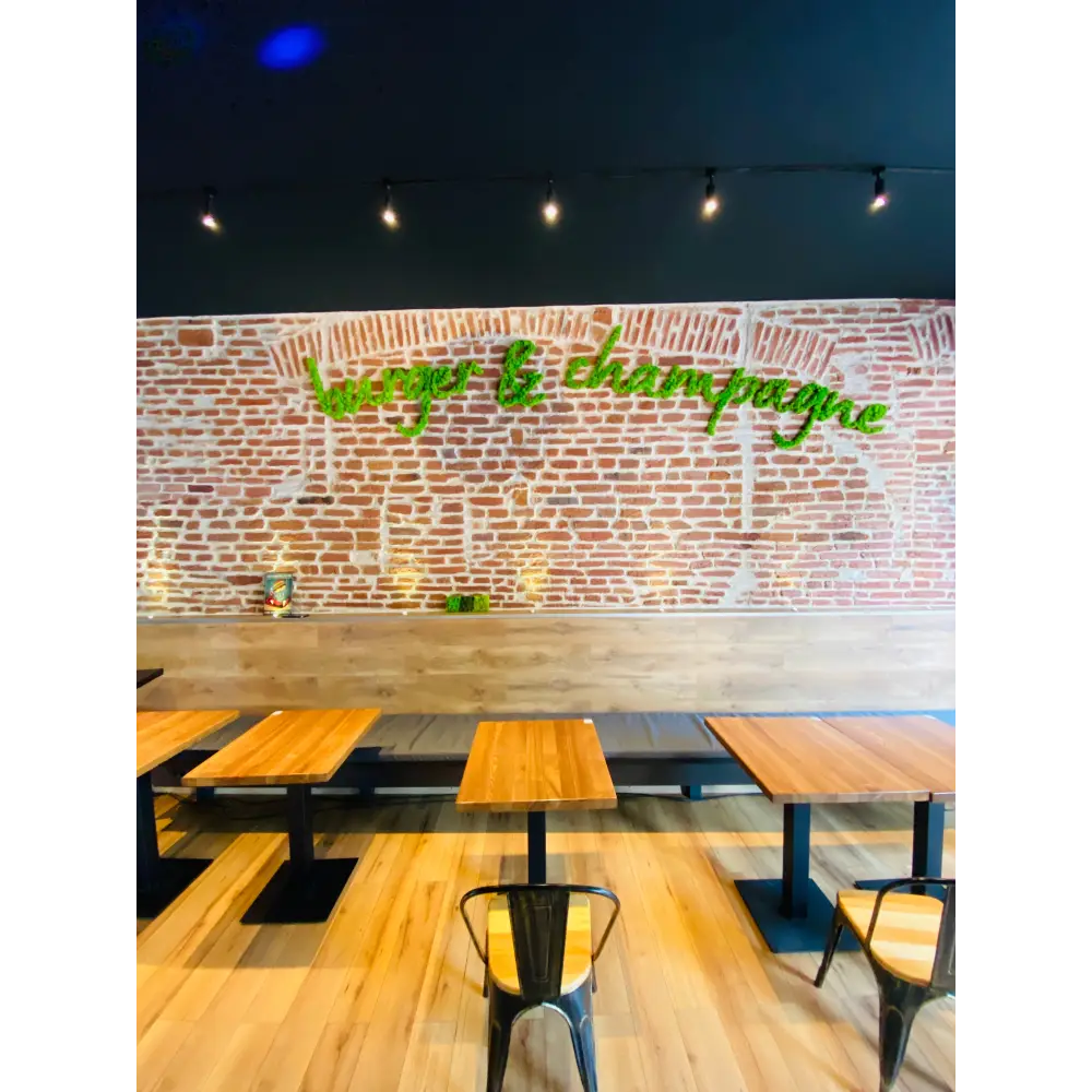 Litere volumetrice din licheni stabilizați-burger & champagne