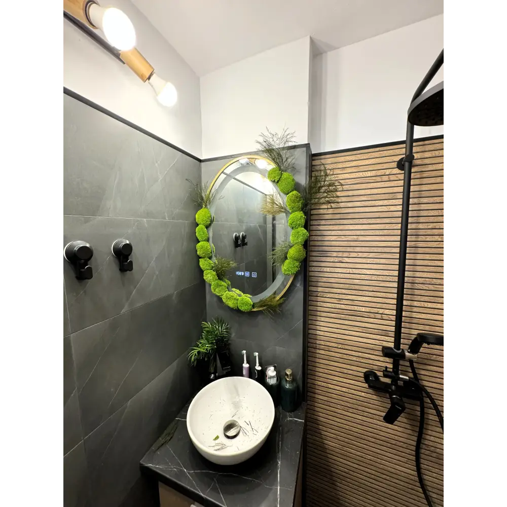 🌿 Oglindă decorativă cu muschi stabilizați – Design Personalizabil 🌿