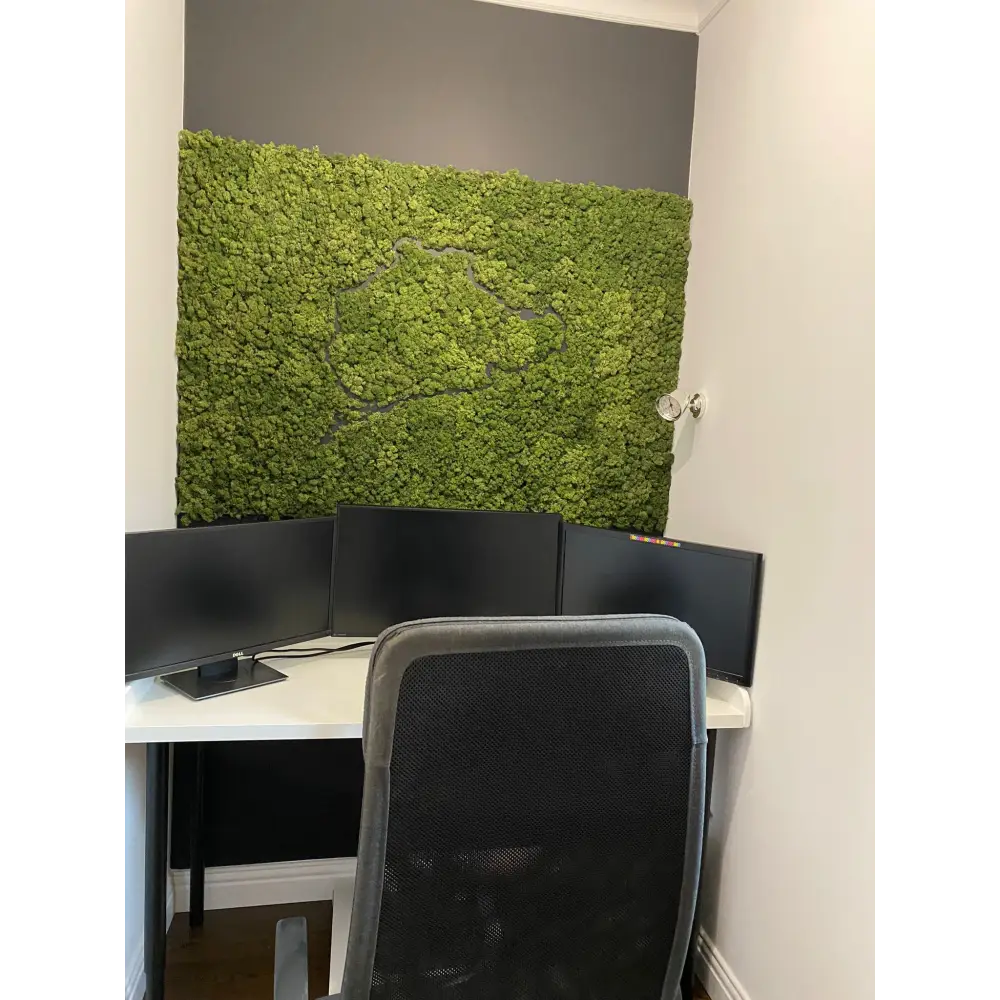 Panou decorativ cu licheni pentru birou – Verde Închis Design cu Traseul Nürburgring