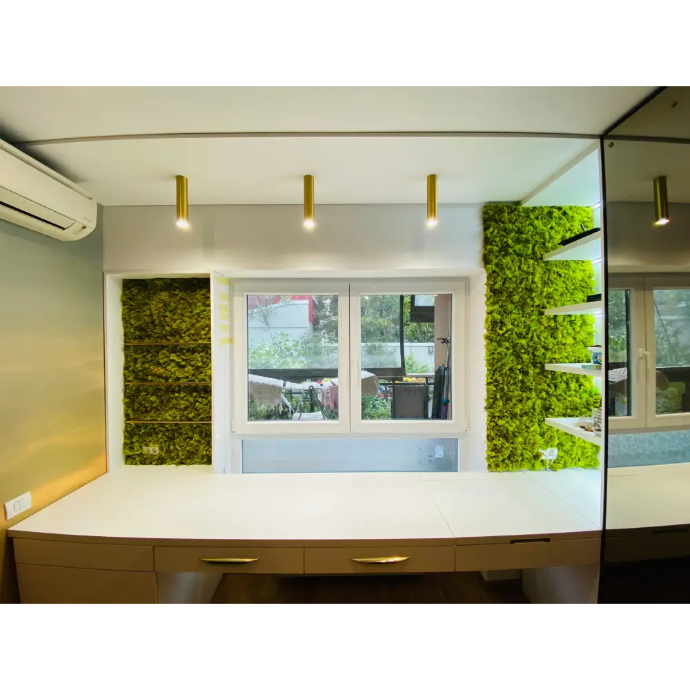 Panou decorativ cu licheni pentru perete și rafturi – Verde Natural și Modern