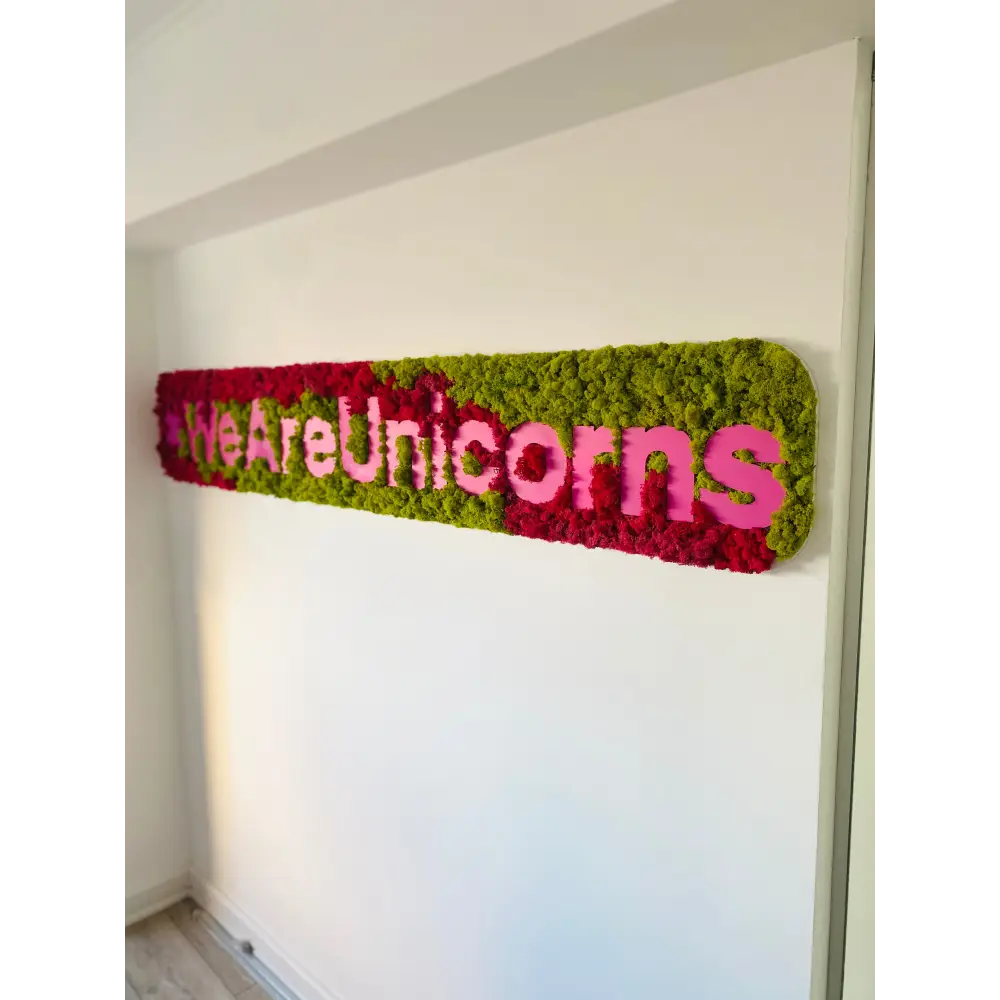 🌈 Panou decorativ cu licheni și logo personalizat