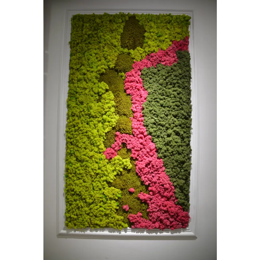 🌿 Panou decorativ cu licheni stabilizați roz – Design Vibrant 🌿