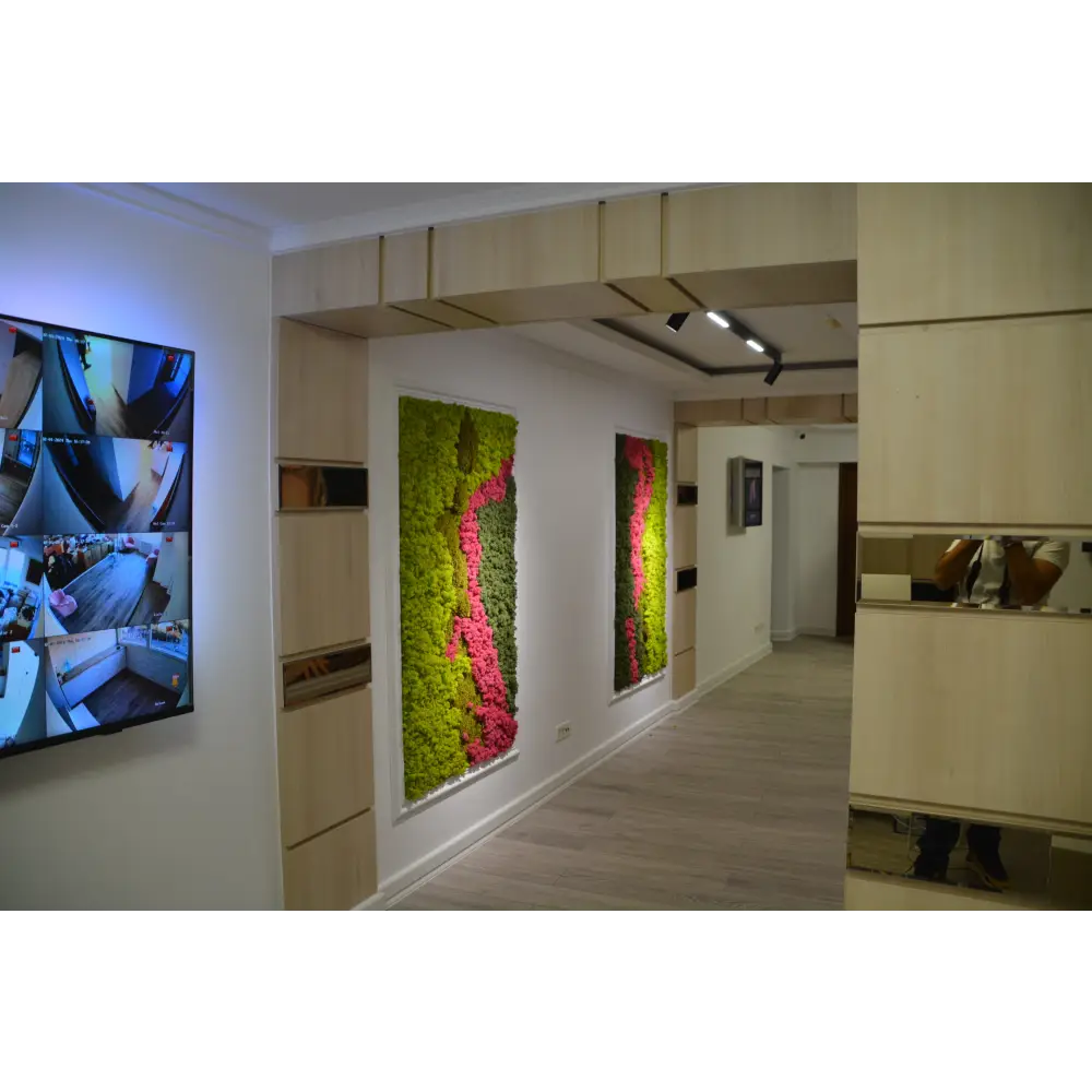 🌿 Panou decorativ cu licheni stabilizați roz – Design Vibrant 🌿