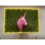 🦄 Panou decorativ cu licheni stabilizați și element unicorn – Personalizat 🦄