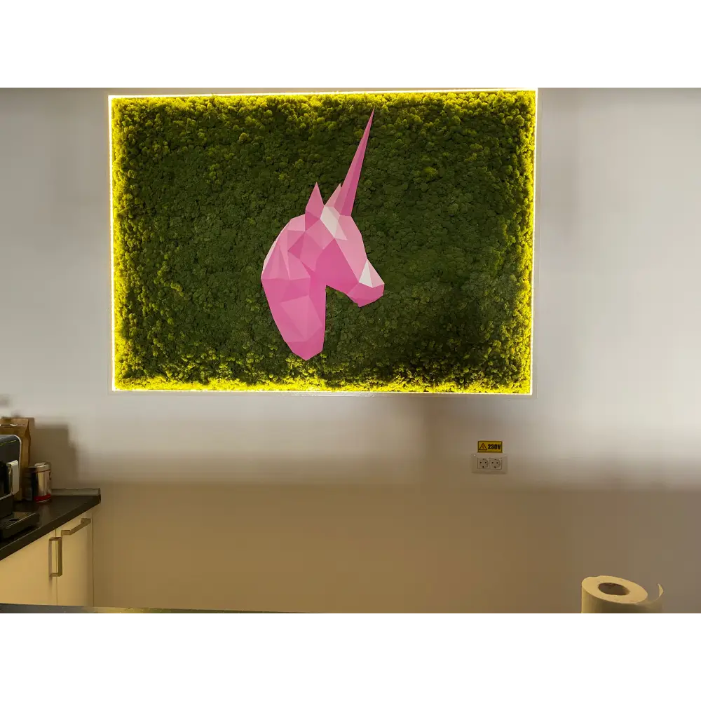 🦄 Panou decorativ cu licheni stabilizați și element unicorn – Personalizat 🦄