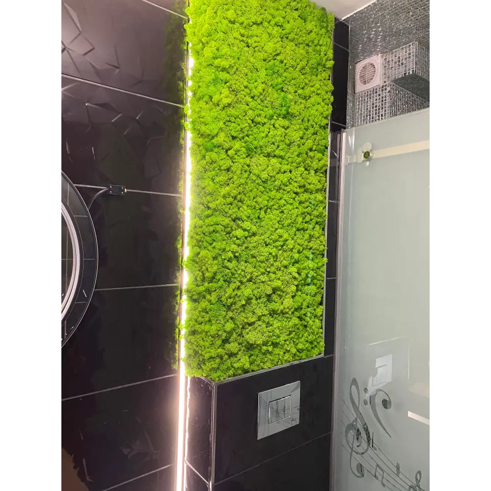 🌿 Panou vertical cu licheni stabilizați – Eleganță naturală pentru băi moderne 🌿