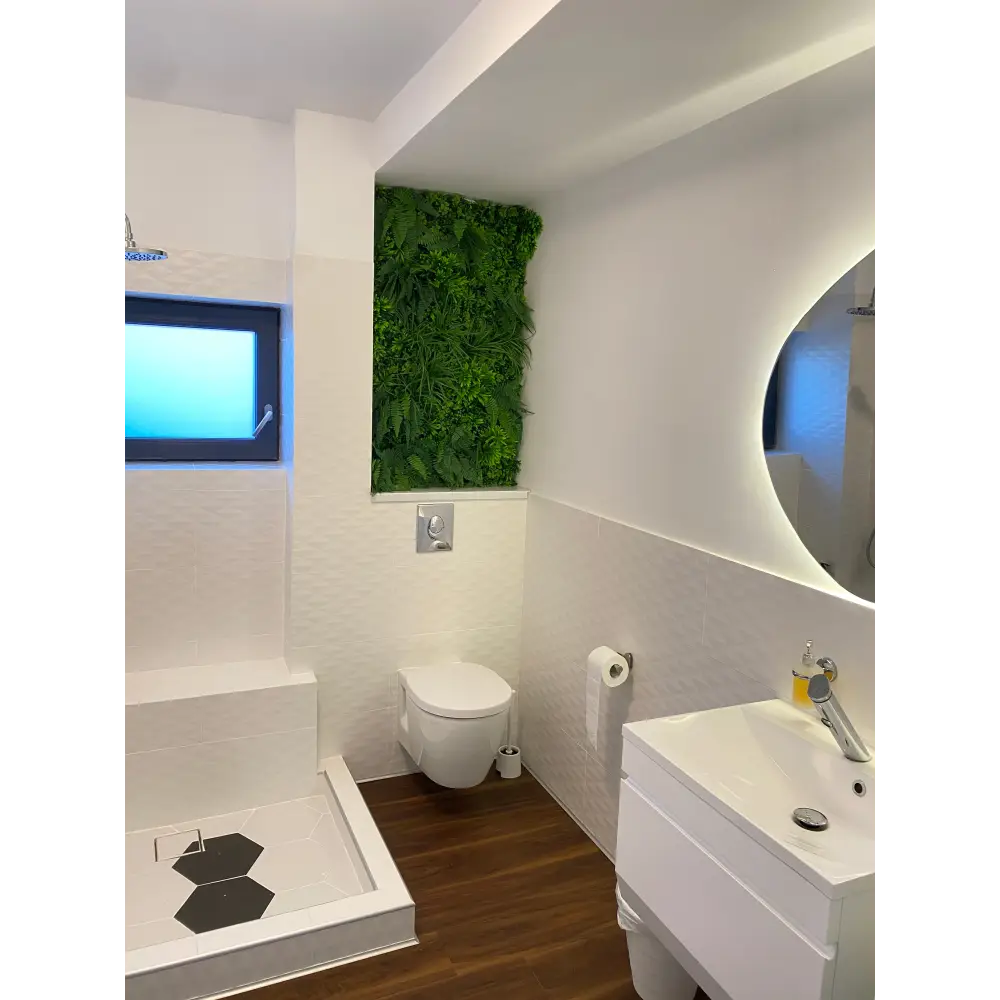 Perete decorativ din panouri artificiale – Design pentru baie