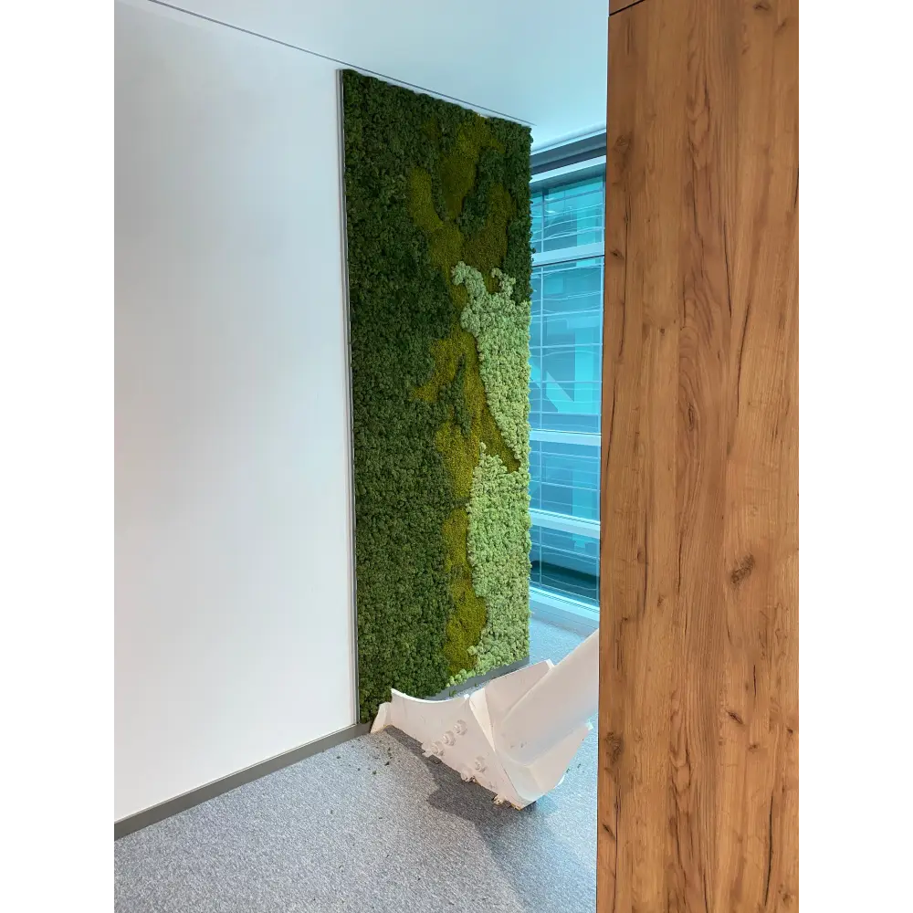 🌿 Perete decorativ vertical cu licheni stabilizați – Design organic și modern 🌿