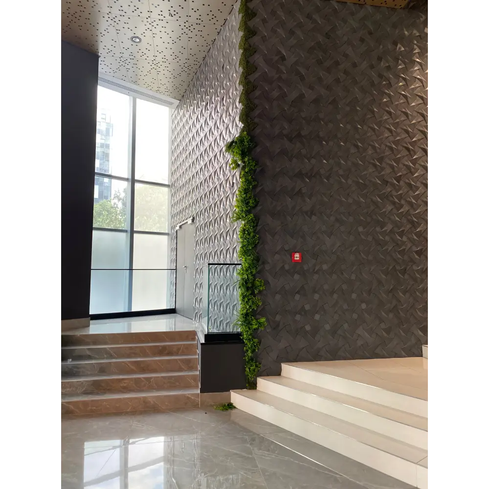 Perete verde artificial coloană verticală – Design modern cu plante sintetice