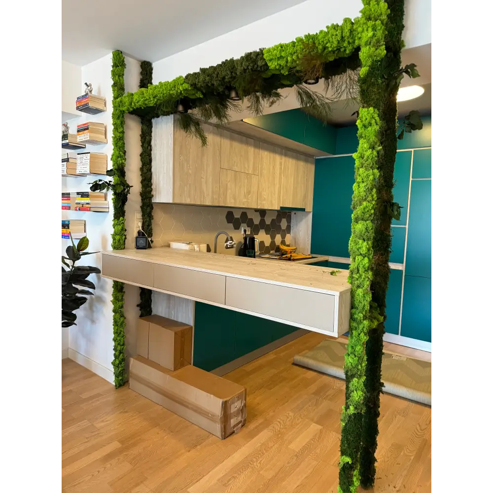 Structura decorativă cu licheni si muschi stabilizați – delimitare naturală între spații