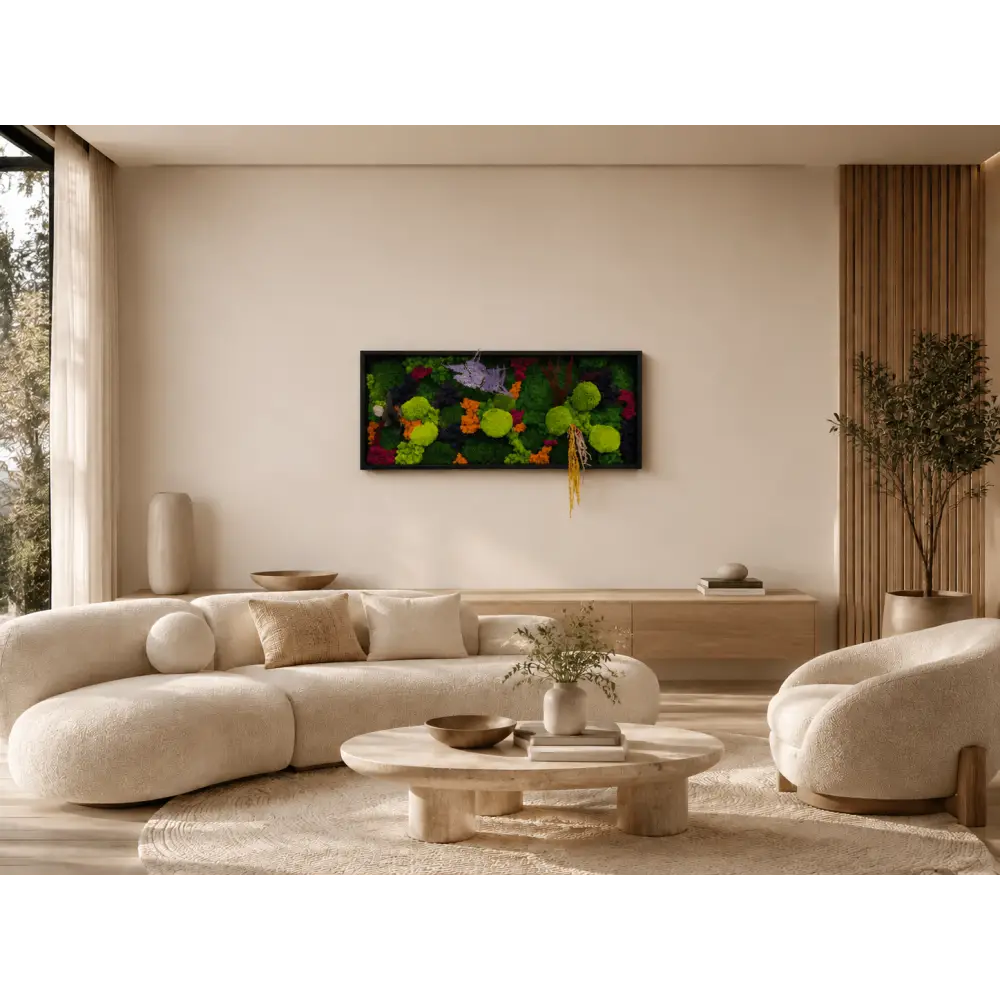 Tablou licheni „Poienița Zânelor” | tablou natural 100 × 50 cm